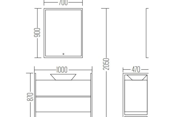 zeus 100 cm banyo dolabı boyutları